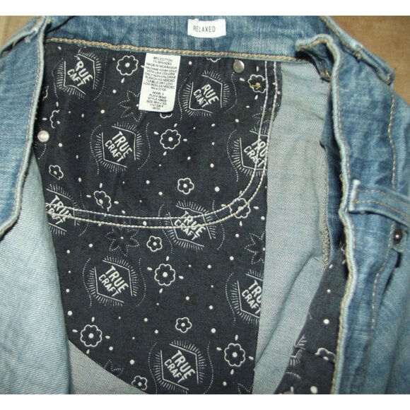 True Craft Jeans Mens 36 x 32 Relaxed Straight Leg Stretch Blue Medium Wash - Picture 7 of 7